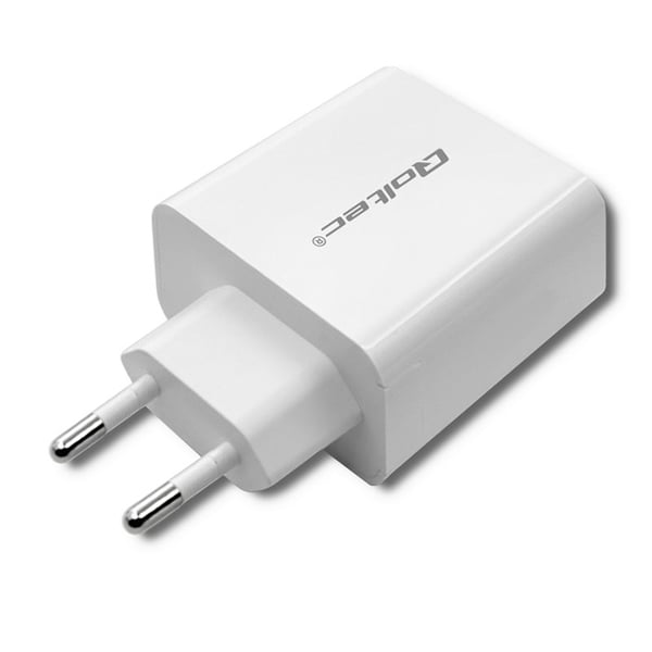 Qoltec Seinälaturi 45W | 5-20V | 2,4-3A | USB Tyyppi C PD | USB | Valkoinen