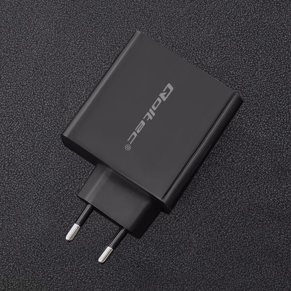 Qoltec Seinälaturi 63W | 5-20V | 1.5-3A | USB Tyyppi C PD | USB QC 3.0 | Musta