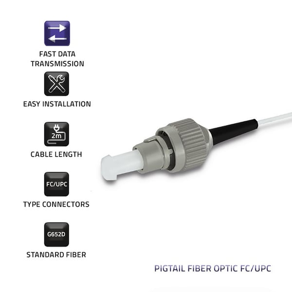 Fiberoptisk pigtail FC/UPC | Singelmod | 9/125 | G657A2 | 2m