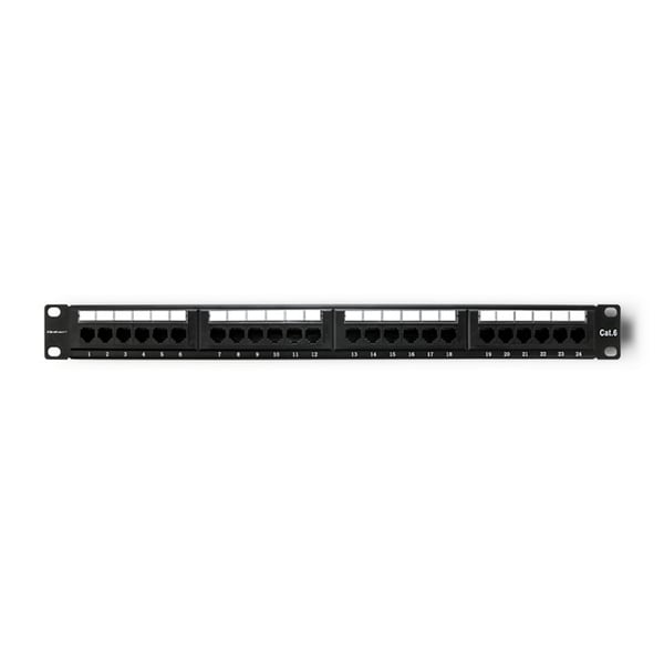 Qoltec Patchpanel RACK 24 portar cat.6 UTP svart