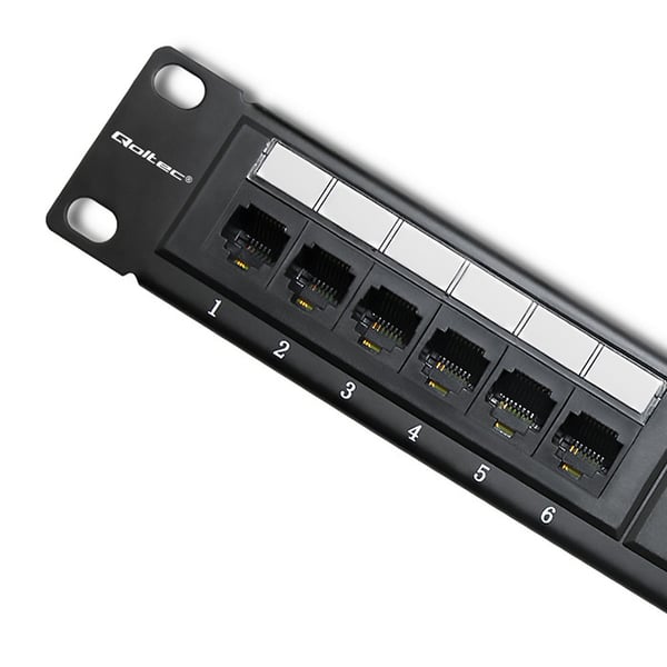 Qoltec Patchpanel RACK 24 portar cat.6 UTP svart
