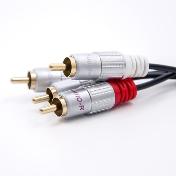 Qoltec Kaapeli 2x RCA uros / 2x RCA uros | 2m | Musta