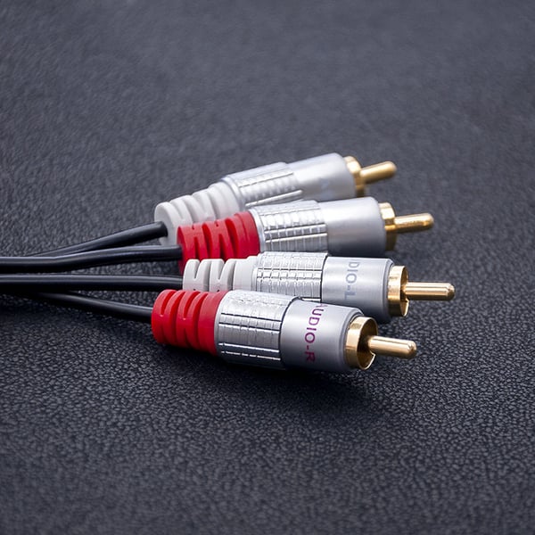 Qoltec Kaapeli 2x RCA uros / 2x RCA uros | 3m | Musta
