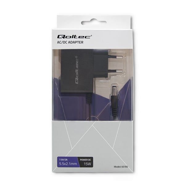 Qoltec netadapter 15W 7,5V 2A 5,5*2,1 mm