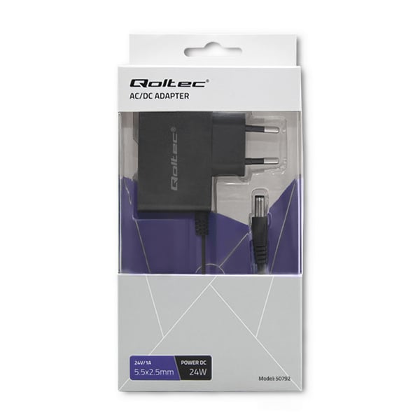Qoltec netadapter 24W 24V 1A 5,5x2,5mm
