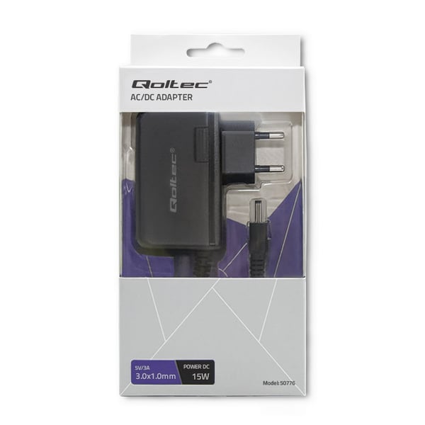 Qoltec netadapter 15W 5V 3A 3.0*1.0