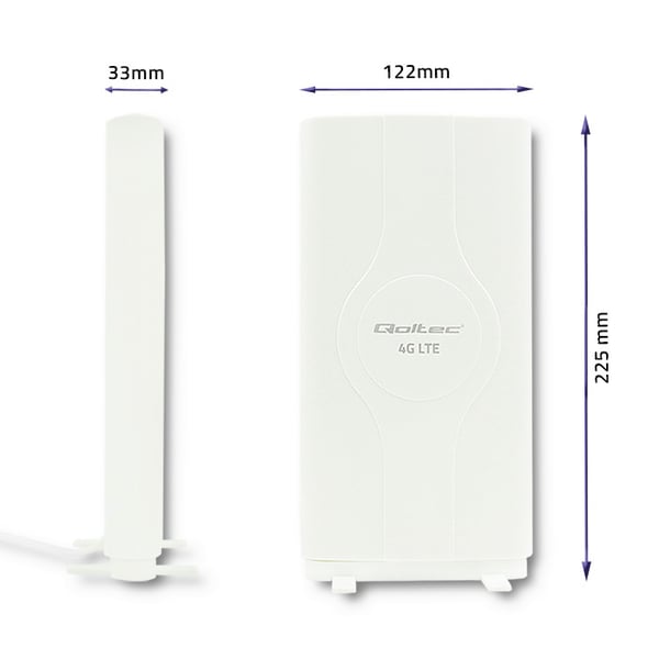 Qoltec 4G LTE -kaksoisantenni kahdella SMA-liittimellä | 30dBi | Sisäinen