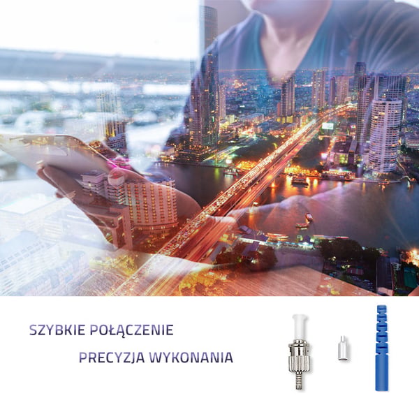 Qoltec ST fiberoptisk stik singlemode 2,0 mm monteringssæt 200 stk