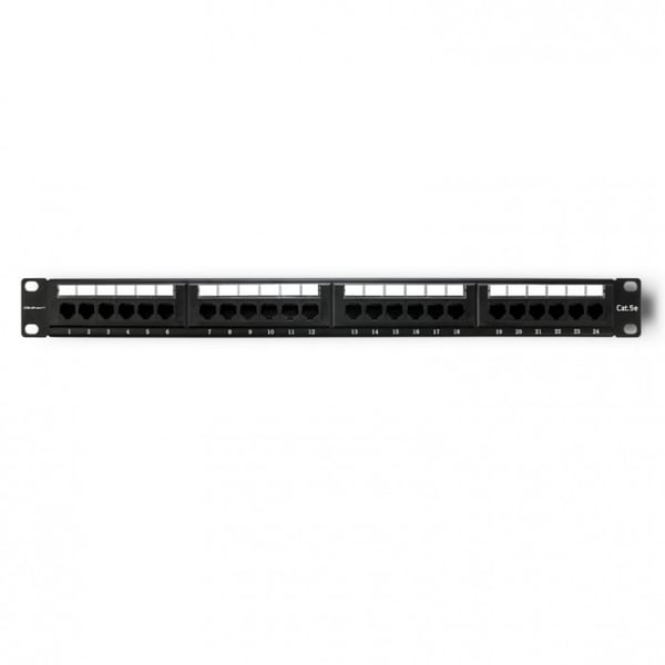 Qoltec Patchpanel RACK 24 portar cat.5E UTP svart