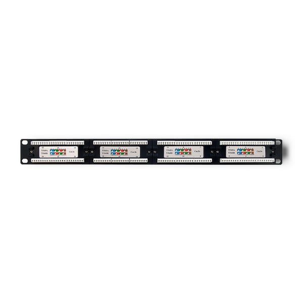 Qoltec Patchpanel RACK 24 portar cat.5E UTP svart