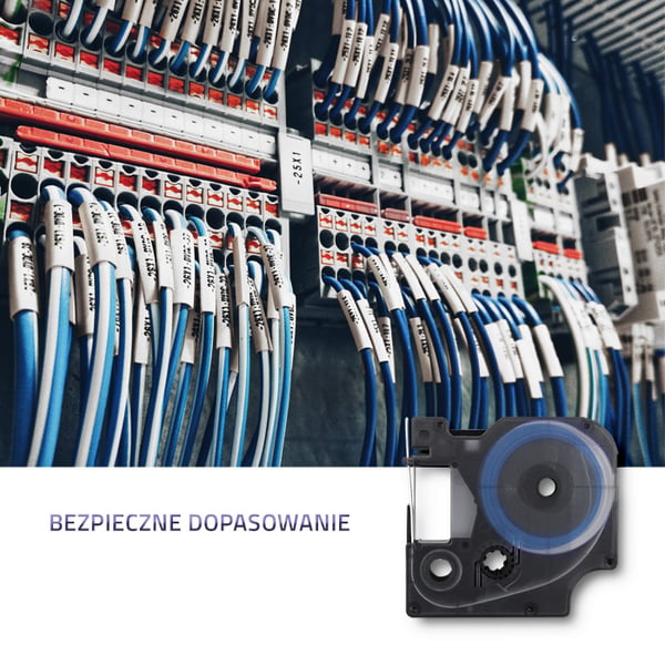 Qoltec krympslange til DYMO D1/DM1-printer 12 mm x 1,5 m hvid med sort tryk