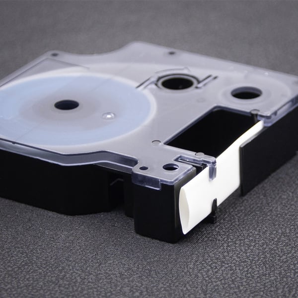 Qoltec krympslange til DYMO D1/DM1-printer 12 mm x 1,5 m hvid med sort tryk