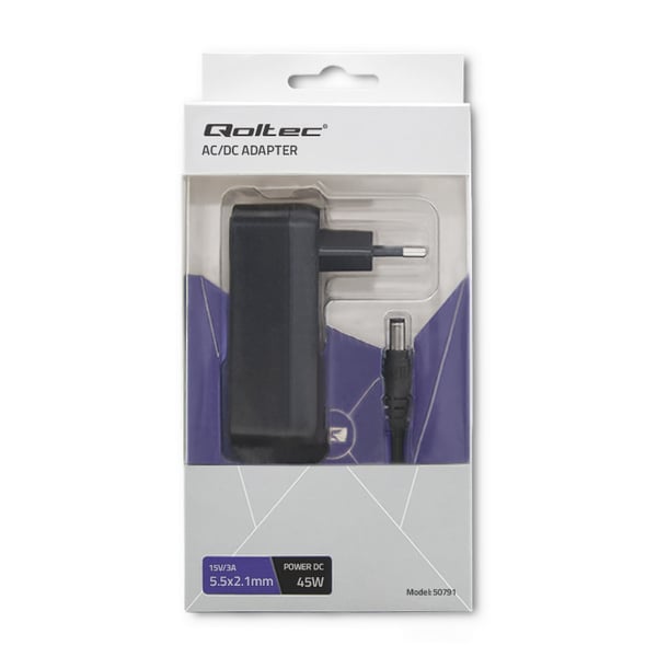 Qoltec netadapter 45W 15V 3A 5.5*2.1