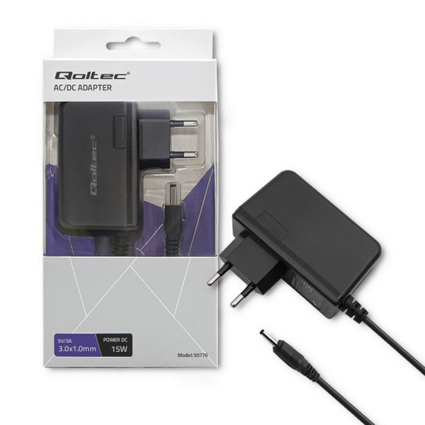 Qoltec netadapter 15W 5V 3A 3.0*1.0