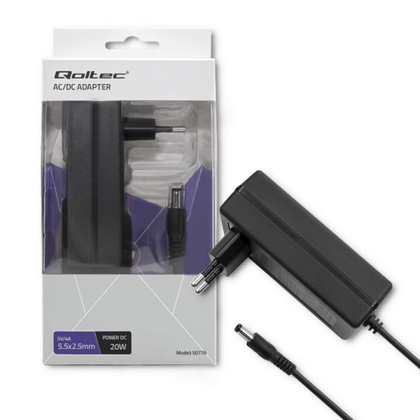 Qoltec netadapter 20W 5V 4A 5,5*2,5 mm