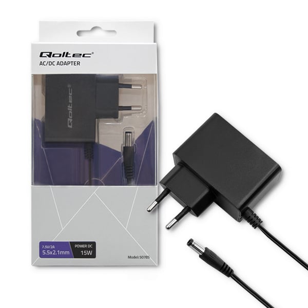 Qoltec netadapter 15W 7,5V 2A 5,5*2,1 mm