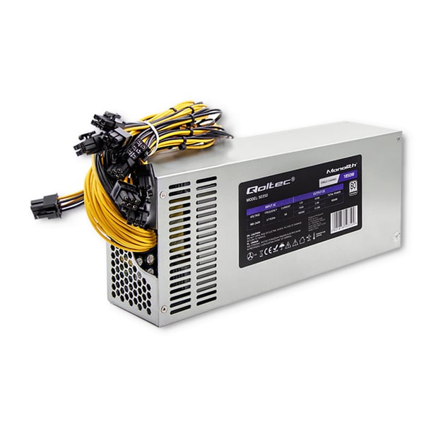 Qoltec PCI-E 1850W strømforsyning 80 Plus Platinum til datamining