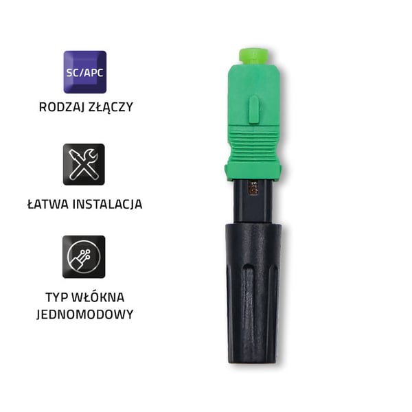 Qoltec SC/APC -kuituoptinen pikaliitin | Yksimuotoinen | 3,0 mm