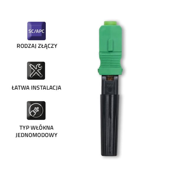 Qoltec SC/APC fiberoptisk hurtigstik | Singlemode | 0,9 | Sæt med 10