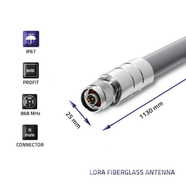 Qoltec LoRa-antenne 8 dBi udendørs
