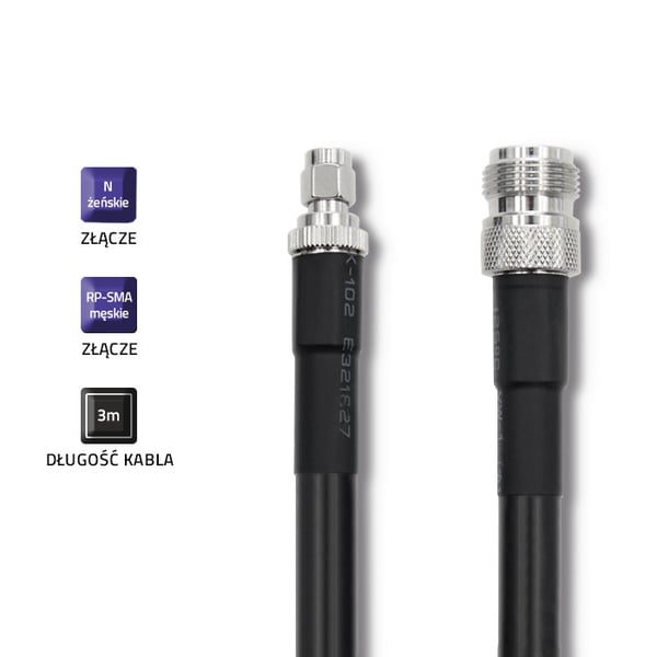 Qoltec LMR400 koaxialkabel N-hona till RP-SMA-hane 5 m