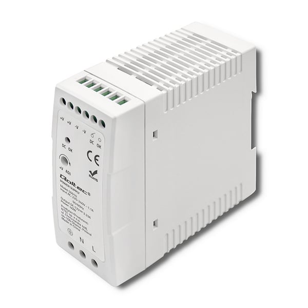 Qoltec DIN-skinnenetdrevne strømforsyning 40W 12V 3,33A hvid smal
