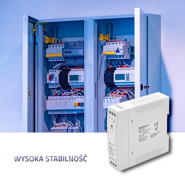 Qoltec DIN-skinne netledning 10W 24V 0,42A hvid smal