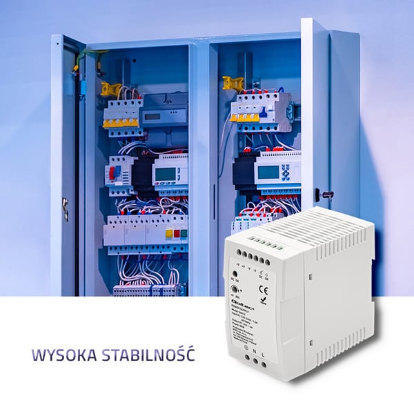 Qoltec DIN-skinne netstrømforsyning 96W 24V 4A hvid smal