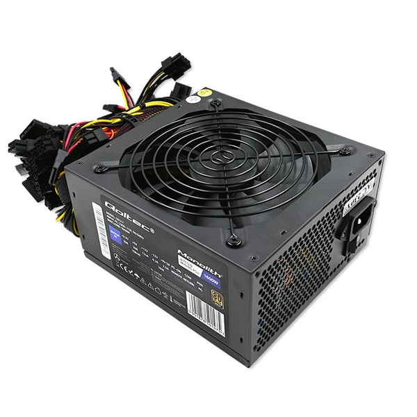 Qoltec ATX-virtalähde 1600W | 80 Plus Gold | Tiedonlouhinta