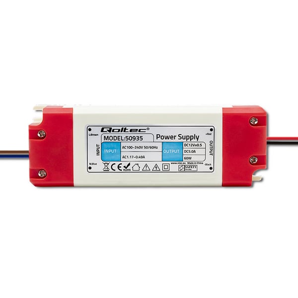 Qoltec LED-switchende netstrømforsyning IP20 60W 12V 5A