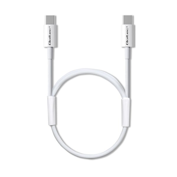 Qoltec USB 2.0 Type-C-kabel 60W QC 3.0 PD 1m hvid