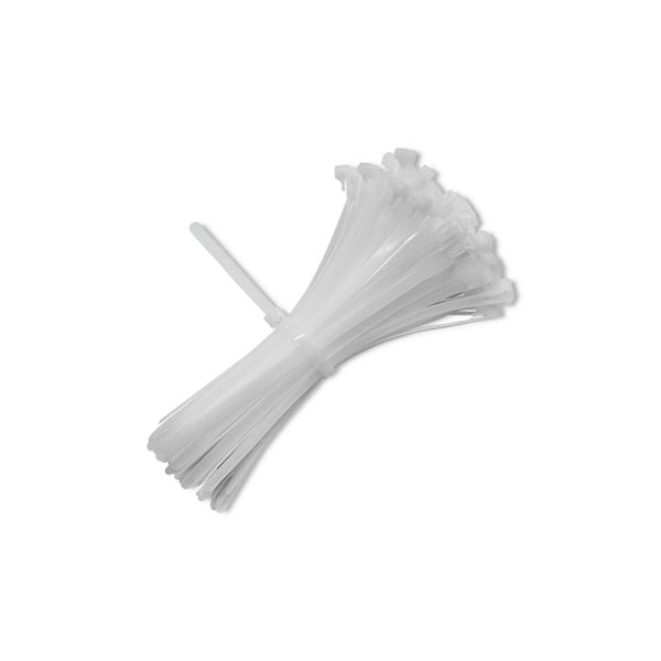 Qoltec genanvendelige kabelbindere 7,2x300mm nylon66 UV hvid