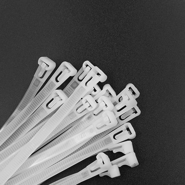 Qoltec genbrugelige kabelbinder 7,2x250 mm nylon66 UV hvid