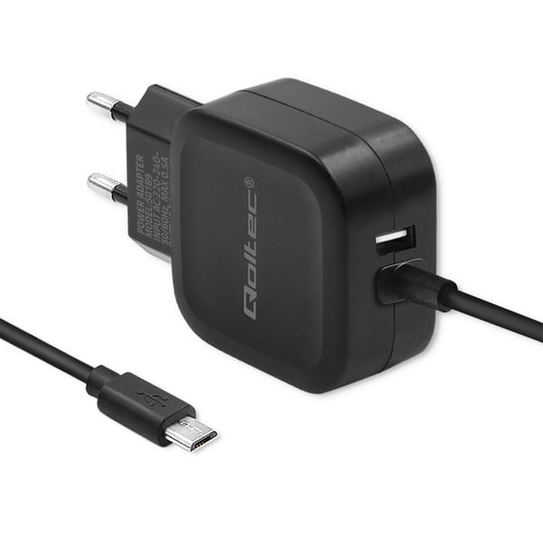 Qoltec Seinälaturi 17W | 5V | 3.4A | USB + Micro USB