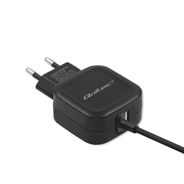 Qoltec vægglader 17W 5V 3,4A USB og USB Type-C