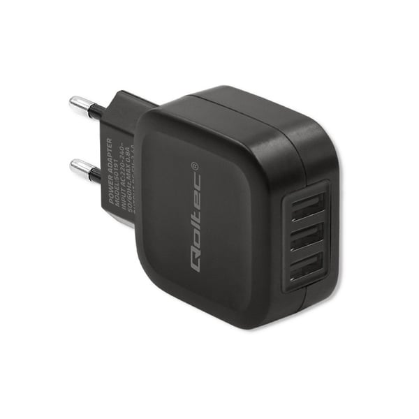 Qoltec vægglader 17W 5V 3,4A 3xUSB
