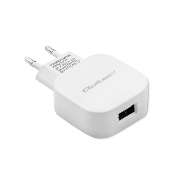 Qoltec vægglader 12W 5V 2,4A USB