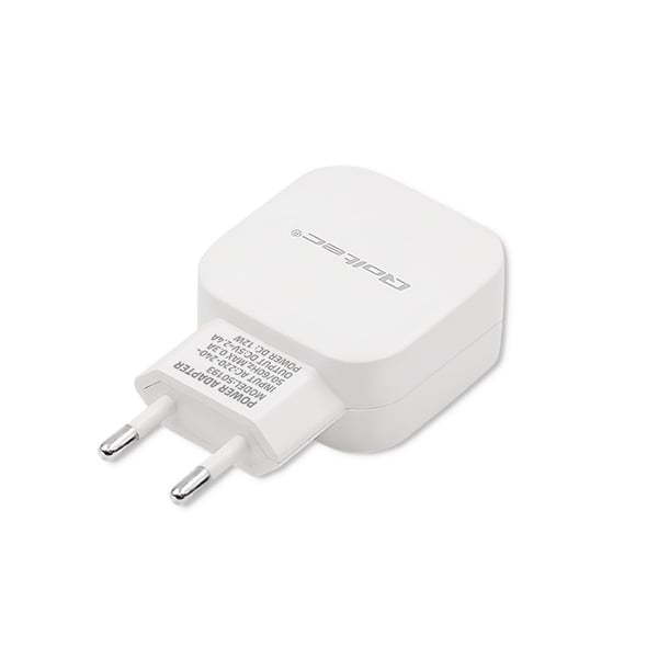 Qoltec vægglader 12W 5V 2,4A USB