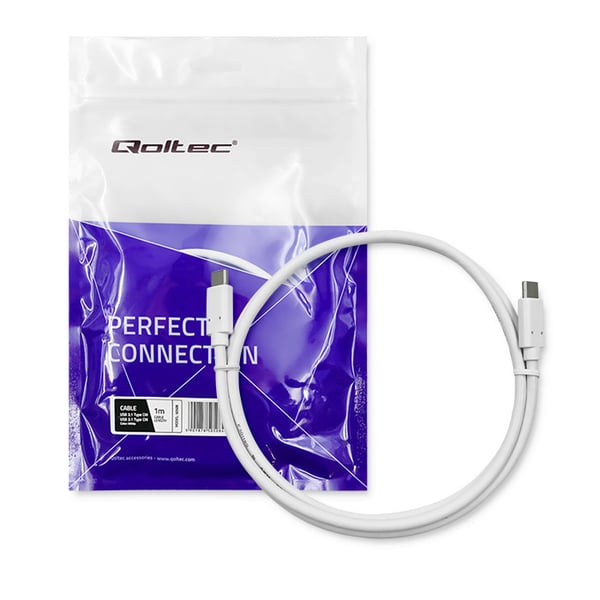 Qoltec USB 3.1 Type-C han-kabel 1 m hvid