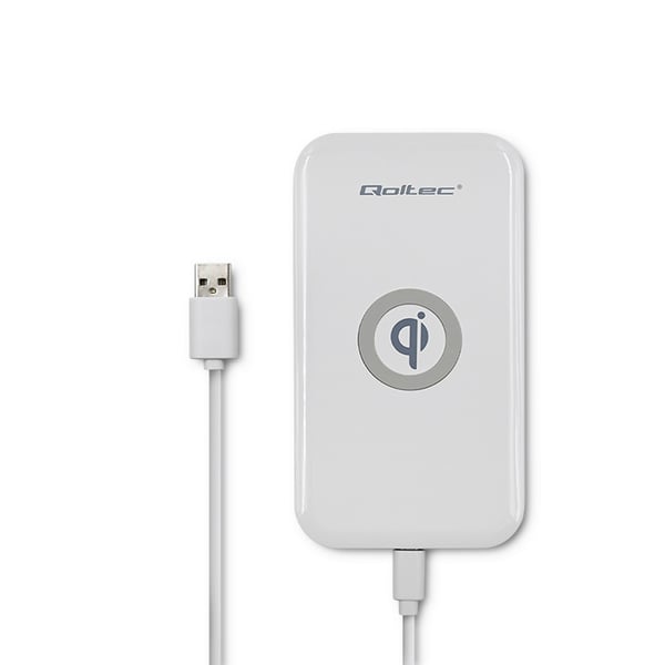 Qoltec trådlös induktiv laddare Qualcomm QuickCharge 3.0 10W vit