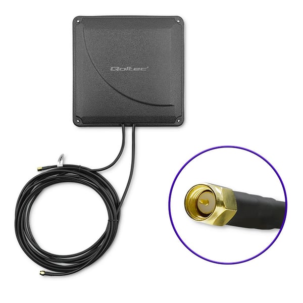Qoltec 4G LTE DUAL MIMO boosterantenne 35 dBi 50W 2x SMA-stik