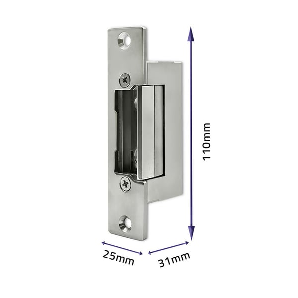 Qoltec symmetrisk vändbar elslutbleck 12V rustfrit stål