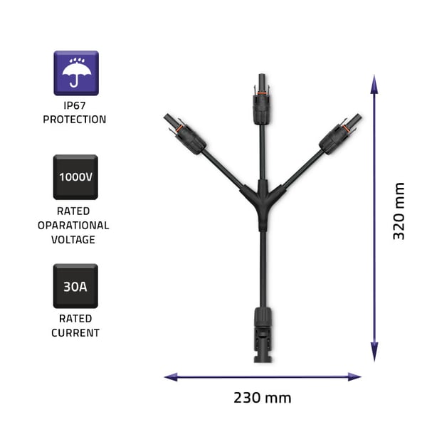 Qoltec Aurinkoliitin | MC4-liitin | Y-tyyppi | 1000V | 30A | Täydellinen sarja