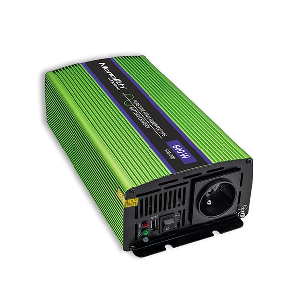 Qoltec Monolith spændingsomvandler batteriladning UPS 300W 600W 12V til 230V ren sinus
