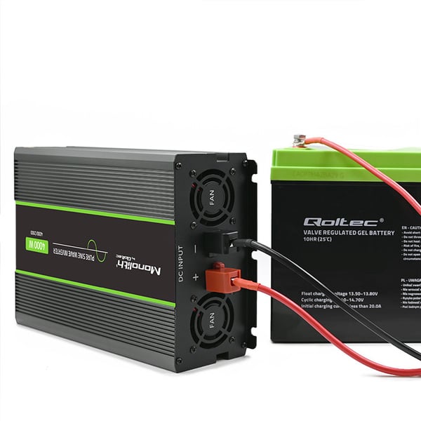 Qoltec Monolith spänningsomvandlare 2000W 4000W 24V till 230V ren sinus