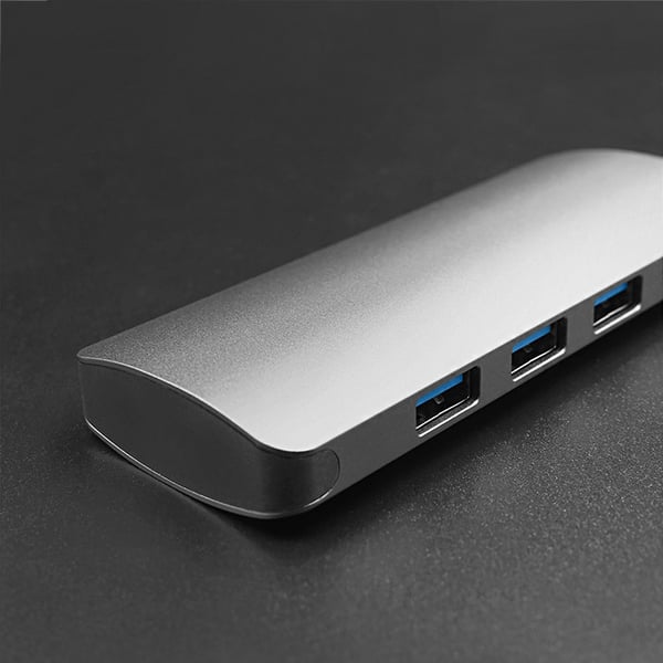 Qoltec Hub-adapter USB-C 3.1 5-i-1 med 4x USB 3.0 och DC