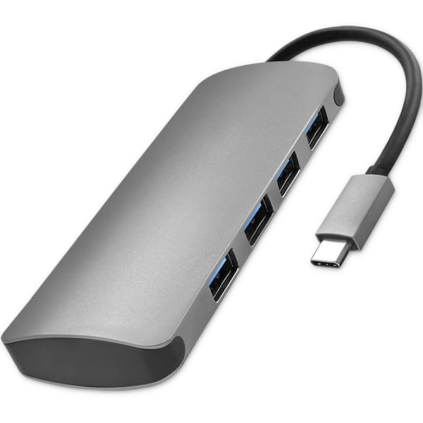 Qoltec Hub-adapter USB-C 3.1 5-i-1 med 4x USB 3.0 och DC
