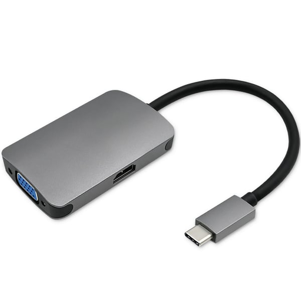 Qoltec Hub-adapter USB-C 3.1 2-i-1 | HDMI 4K | VGA