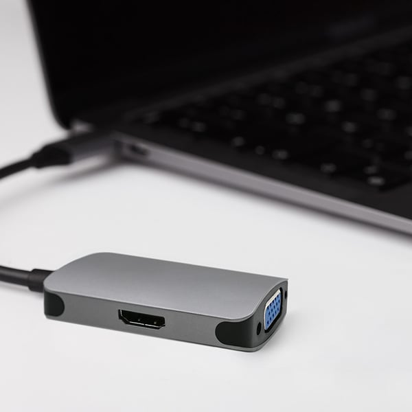 Qoltec Hub-adapter USB-C 3.1 2-i-1 | HDMI 4K | VGA