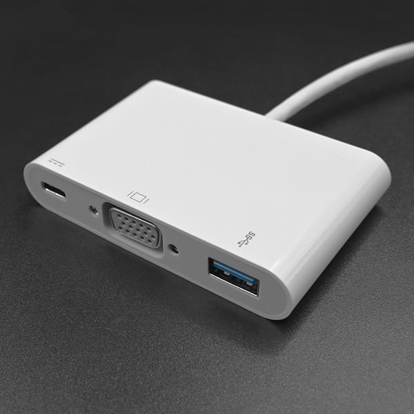 Qoltec Hub-adapter USB-C 3.1 3in1 med USB 3.0, VGA och USB-C 3.1 PD 92W